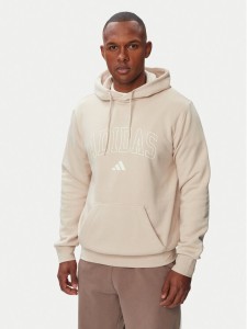 adidas Bluza Collegiate Script Graphic Hoodie KC7185 Beżowy Regular Fit