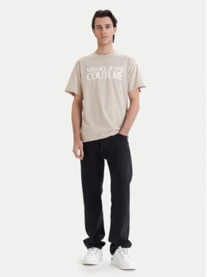 Versace Jeans Couture T-Shirt 80GAHT01 CJ00T Beżowy Regular Fit
