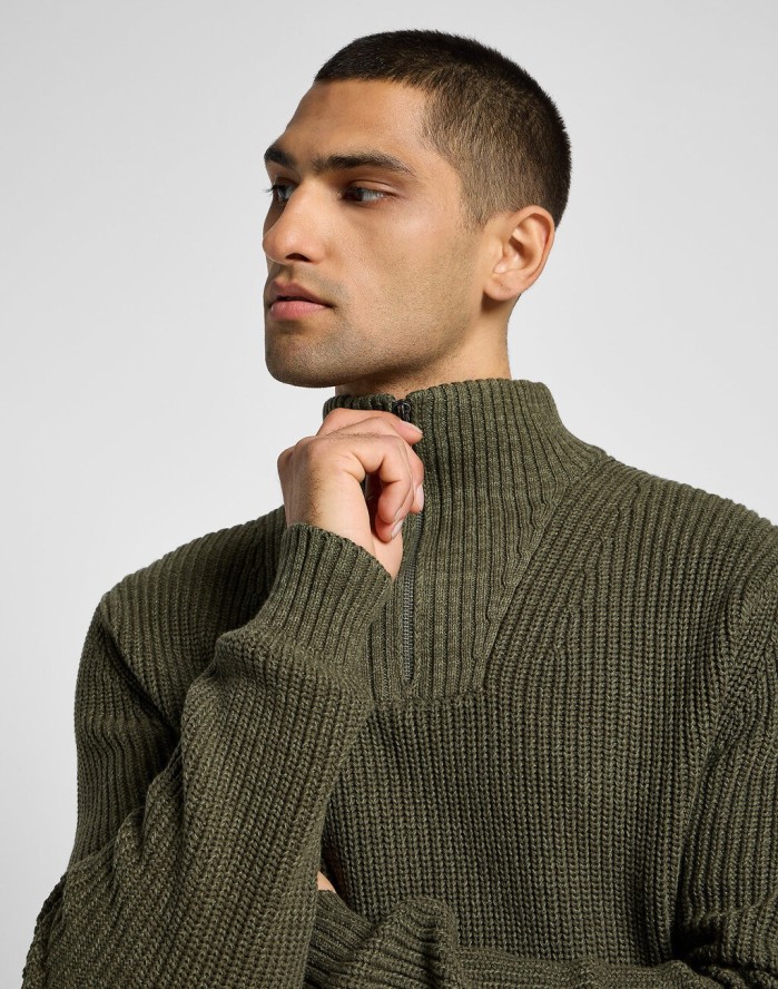 LEE MĘSKI SWETER HALF ZIP KNIT MERCANTILE GREEN 112355675 L83Y008526