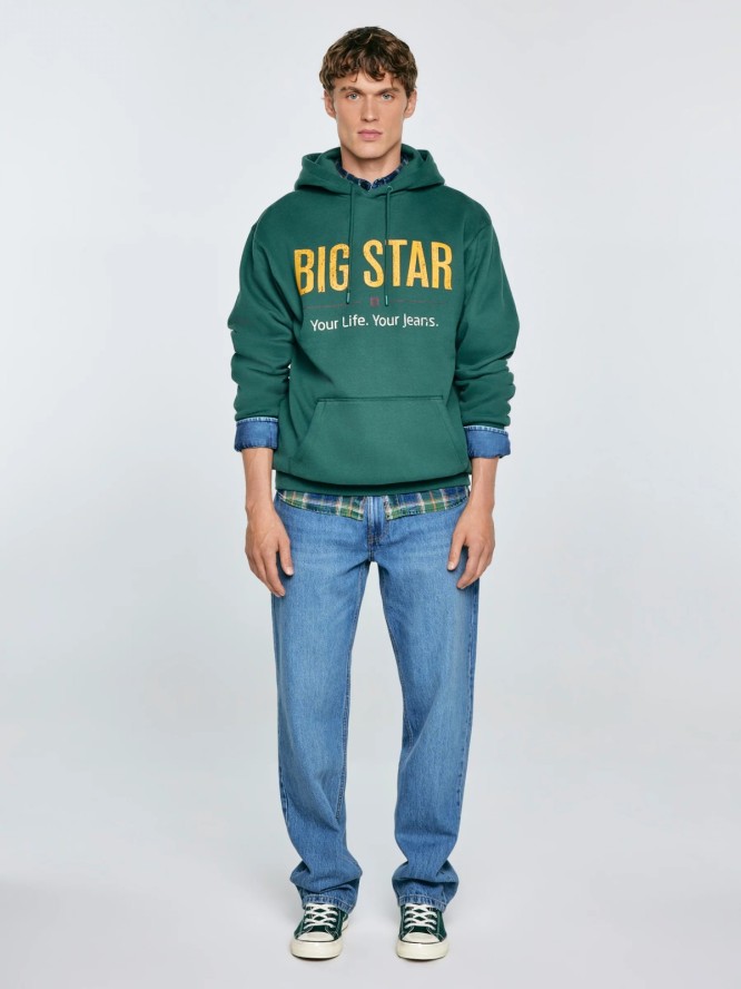 Koszula męska bawełniana w kratę zielono-granatowa Merowi 304