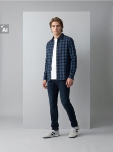 Jeansy chino slim fit - niebieski