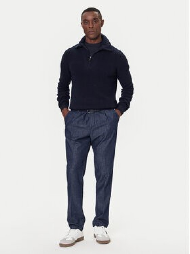 Bugatti Sweter 7500-85566D Granatowy Regular Fit