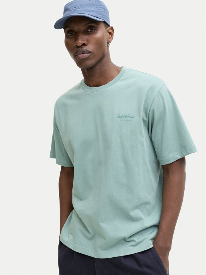 Jack & Jones T-Shirt Earchive 12287990 Turkusowy Regular Fit