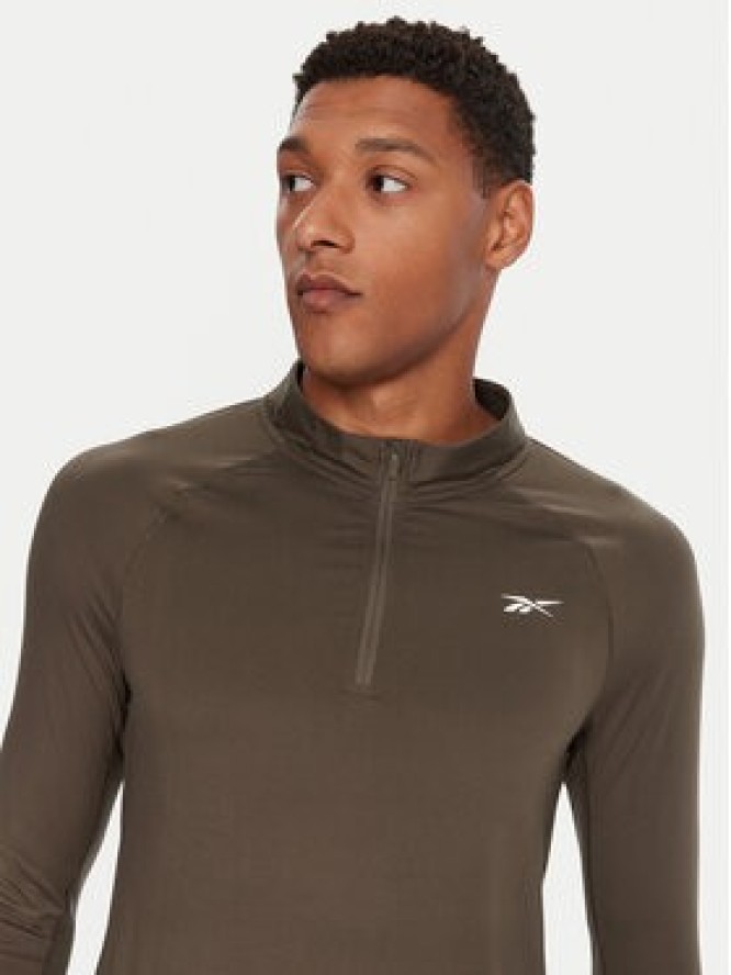 Reebok Koszulka techniczna RK25177CCM Khaki Regular Fit