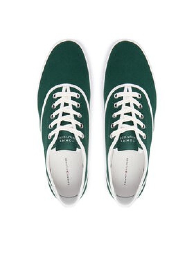 Tommy Hilfiger Tenisówki Th Vulc Cup Long Lace Canvas FM0FM05874 Zielony