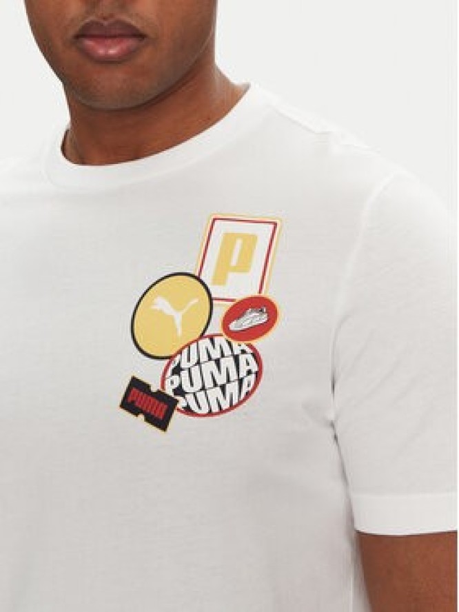 Puma T-Shirt Graphics Icon 684829 Biały Regular Fit
