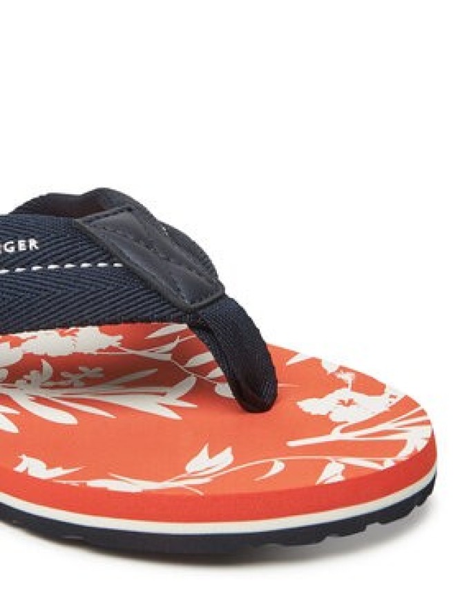 Tommy Hilfiger Japonki Hilfiger Flw Print Beach Sandal FM0FM05507 Granatowy