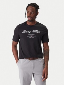 Tommy Hilfiger T-Shirt Script Logo MW0MW33691 Czarny Regular Fit