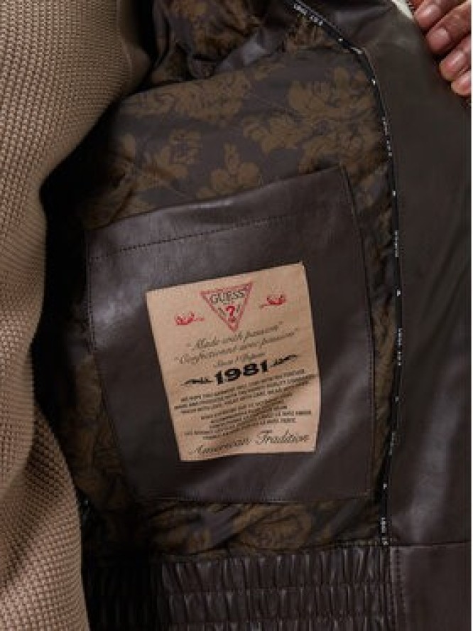 Guess Kurtka z imitacji skóry M6RL0A WJ260 Brązowy Regular Fit