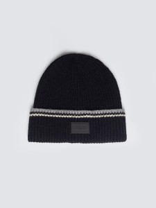 Czapka męska z kolorowym akcentem czarna Wandegor 907