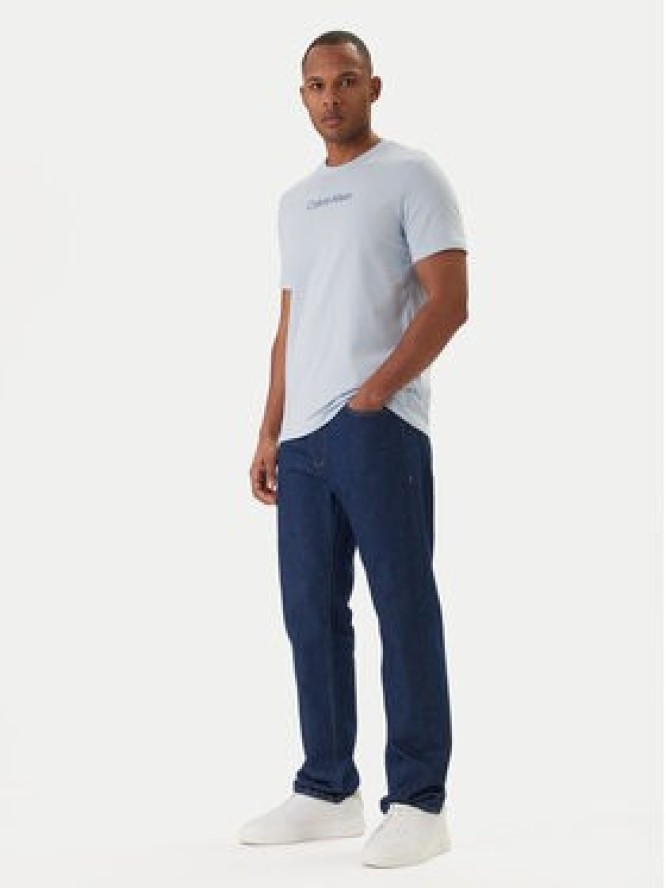 Calvin Klein T-Shirt Logo 30s LV04LD230G Błękitny Regular Fit