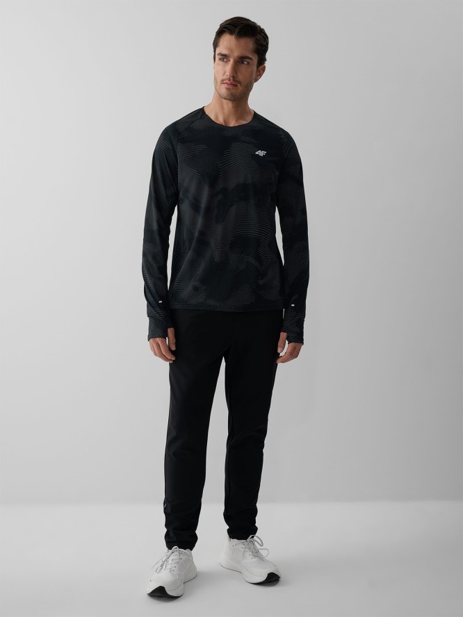 4F Longsleeve do biegania szybkoschnący męski - czarny L