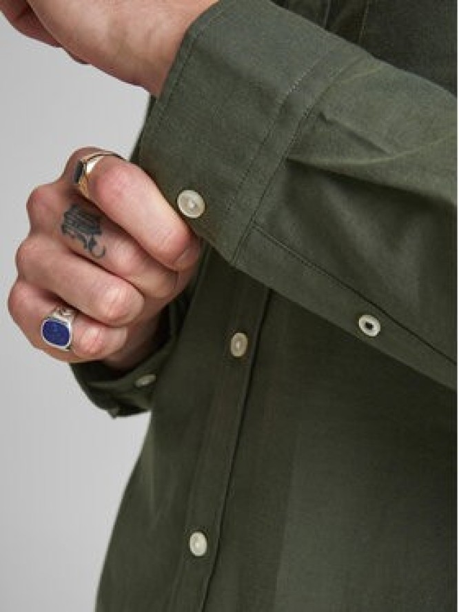 Jack & Jones Koszula 12182486 Zielony Slim Fit