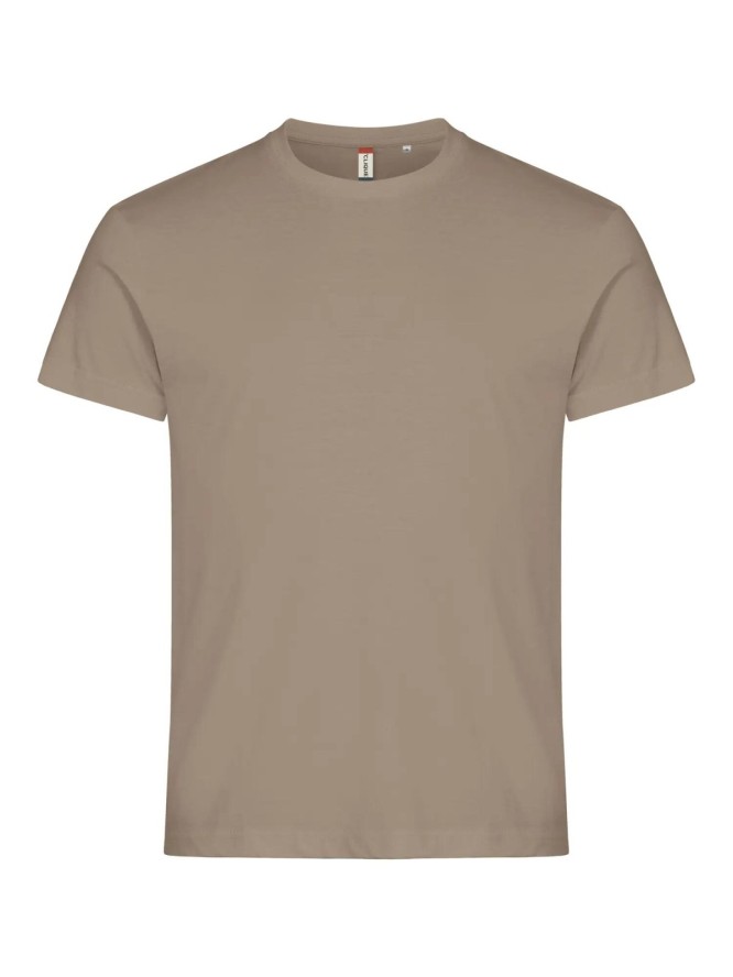 clique Basic-T T-shirt męski z bawełny, dopasowany krój – caffe latte