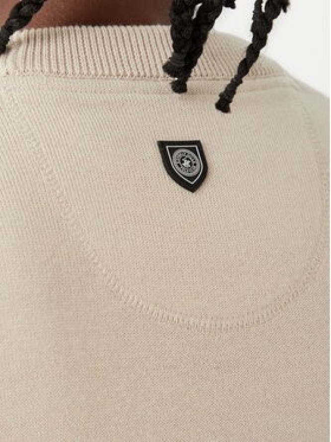 Beverly Hills Polo Club T-Shirt M7611-HR Beżowy jasny Regular Fit