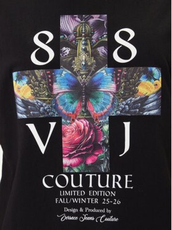 Versace Jeans Couture T-Shirt 79GAHT10 CJ00T Czarny Regular Fit