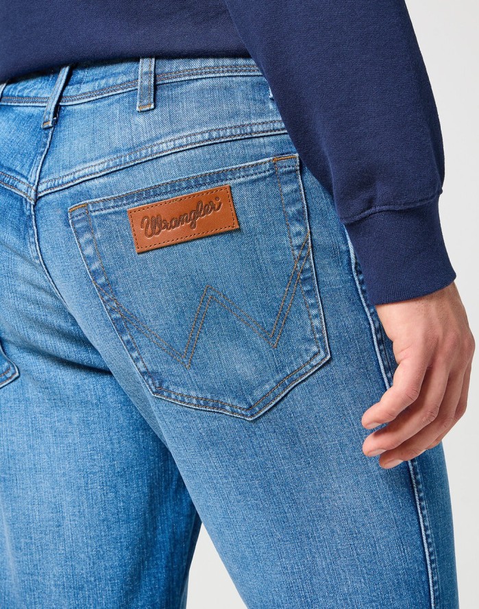 WRANGLER TEXAS SLIM MĘSKIE SPODNIE JEANSOWE JEANSY DŻINSY PRAIRIE BLUE 112356813 W12S017441