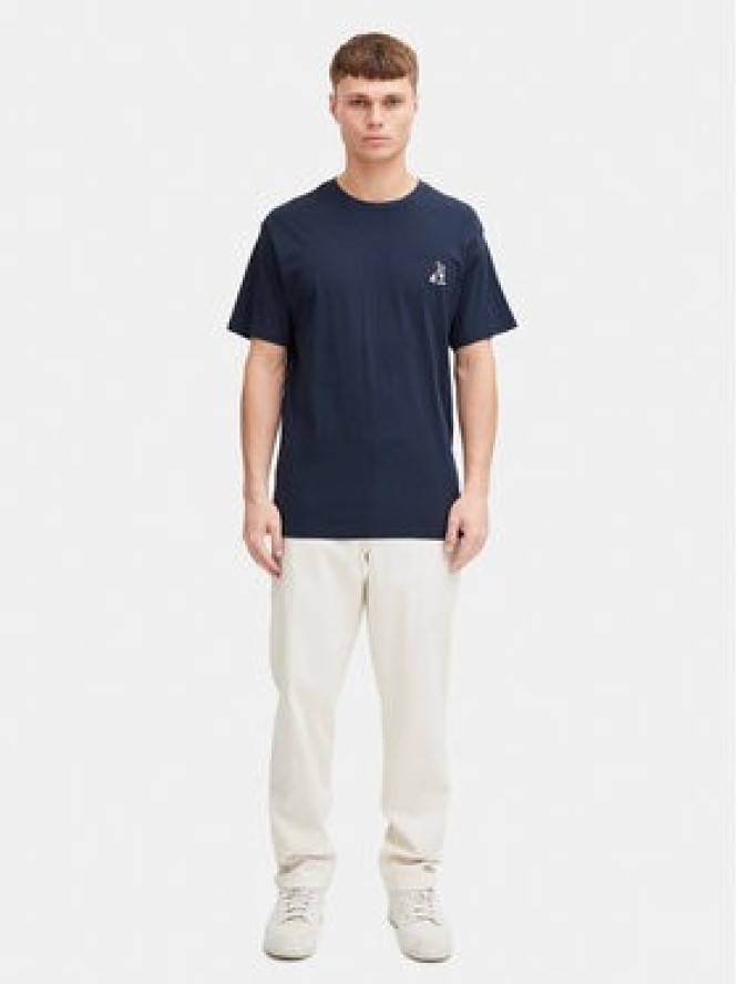 Solid T-Shirt Ilias 21108139 Granatowy Regular Fit