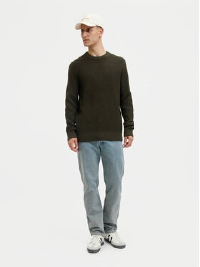 Jack & Jones Sweter Global 12287594 Zielony Regular Fit