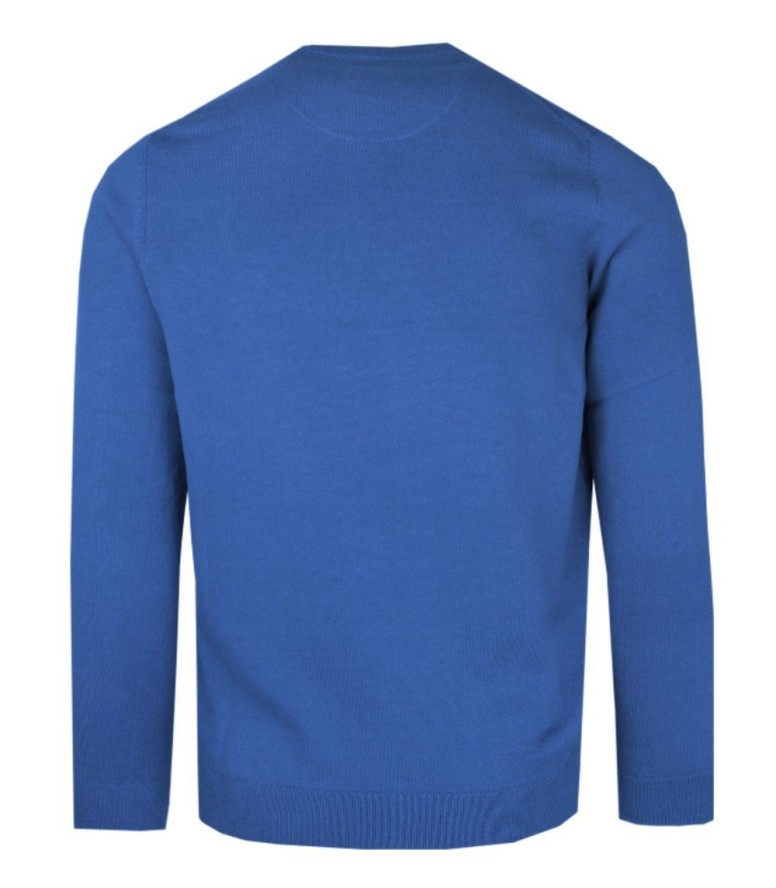 Bawełniany Sweter Pako Jeans - Okrągły Dekolt - Niebieski