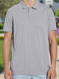 Bawełniana koszulka polo - szary