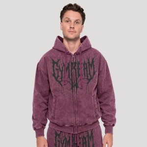 Bluza męska fitness z kapturem i zamkiem Abyss