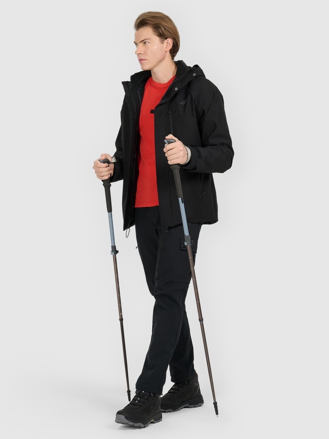 4F Kurtka trekkingowa 3w1 membrana 10000 męska - czarna S