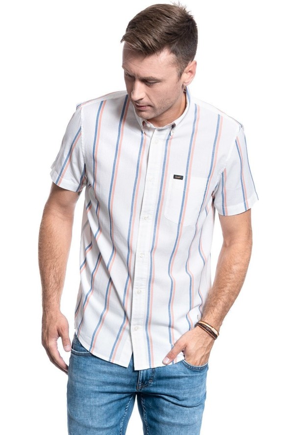 MĘSKA KOSZULA LEE BUTTON DOWN SS REGULAR FIT PAPRIKA L886DHNI 112123625