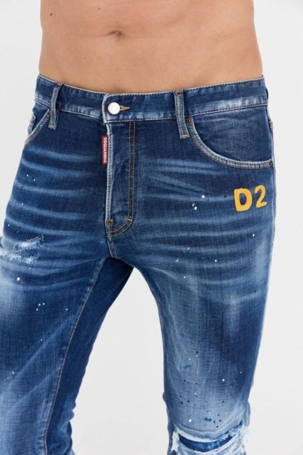 DSQUARED2 Granatowe męskie jeansy cool guy, Rozmiar 46