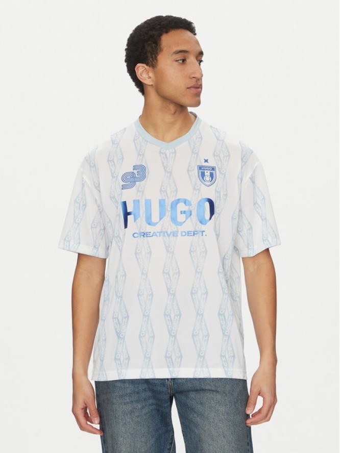 HUGO T-Shirt Notbal 50536080 Biały Oversize