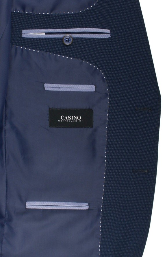 Męski, Taliowany Garnitur (Wesele, Studniówka) - Casino - Granat