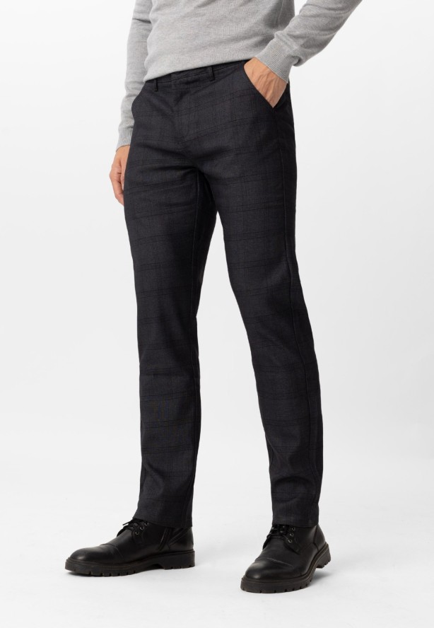 Spodnie męskie w kratkę R-ASTON