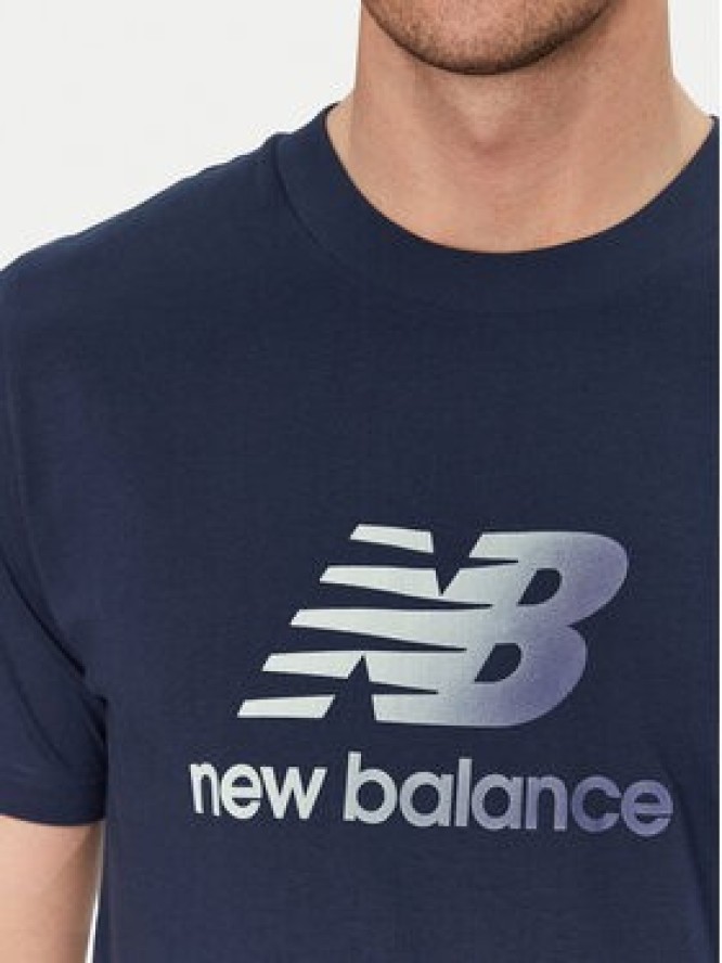 New Balance T-Shirt MT51503 Niebieski Regular Fit