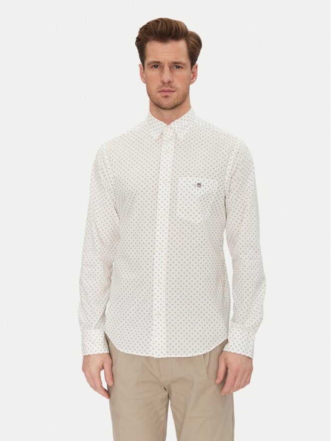 Gant Koszula 3250056 Biały Regular Fit