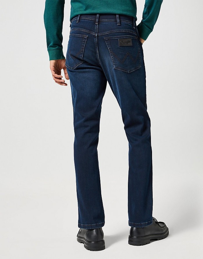 WRANGLER MĘSKIE SPODNIE JEANSOWE TEXAS SLIM MIDNIGHT RODEO 112358219 W12S017433