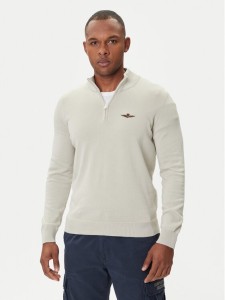 Aeronautica Militare Sweter 252MA1578UL00506 Beżowy Regular Fit