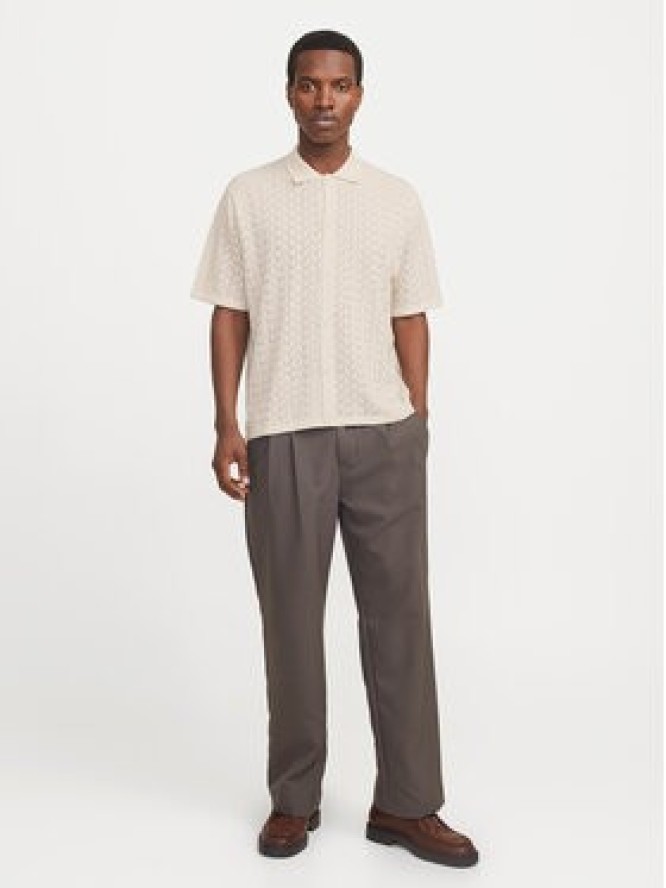Jack & Jones Koszula Tyler 12272863 Écru Loose Fit