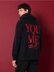 Bluza hoodie z nadrukiem - czarny