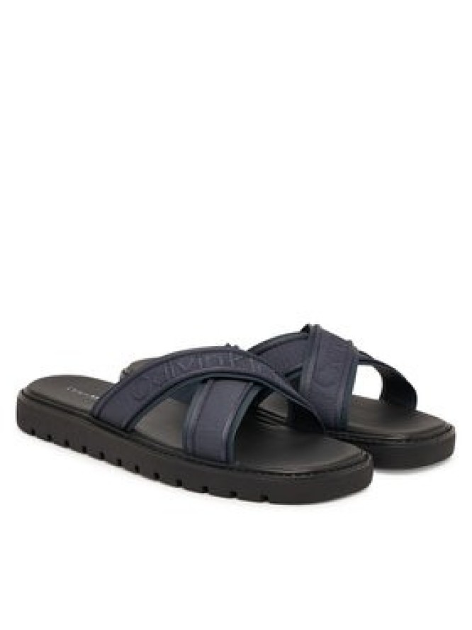 Calvin Klein Klapki Sq Molded Sandal Xcross Wb HM0HM02101 Granatowy