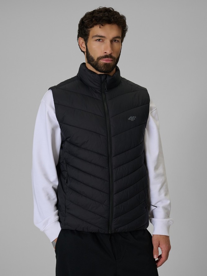 4F Bezrękawnik z wypełnieniem syntetycznym męski - czarny L
