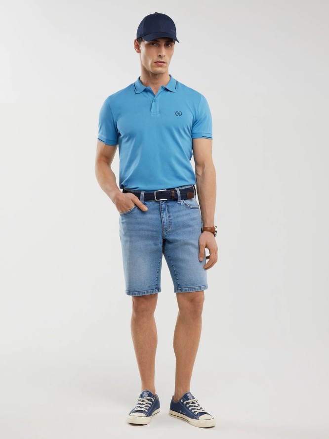 Koszulka męska polo niebieska Polian 402