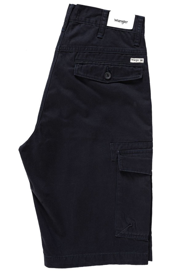 KRÓTKIE SPODENKI WRANGLER CARGO SHORT NAVY WASHED W15DHC49I 112126784