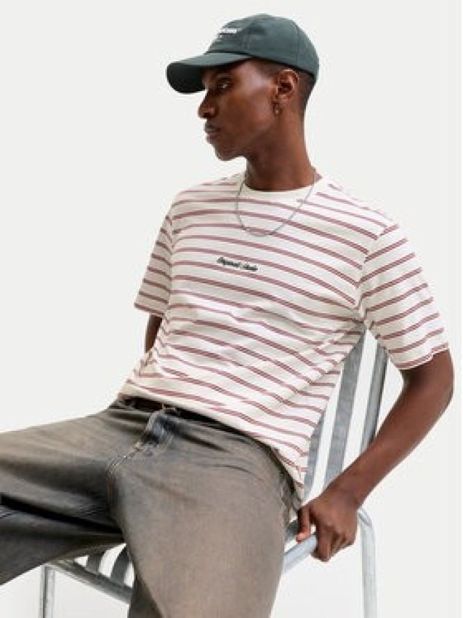 Jack & Jones T-Shirt Norrebro Stripe 12291021 Écru Regular Fit