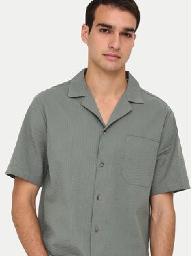 Only & Sons Koszula Eye Resort 22030342 Zielony Relaxed Fit