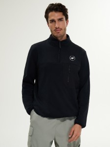 4F Bluza relaxed bez kaptura męska - czarna XL