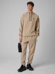 4F Spodnie dresowe joggery męskie - beżowe XXL