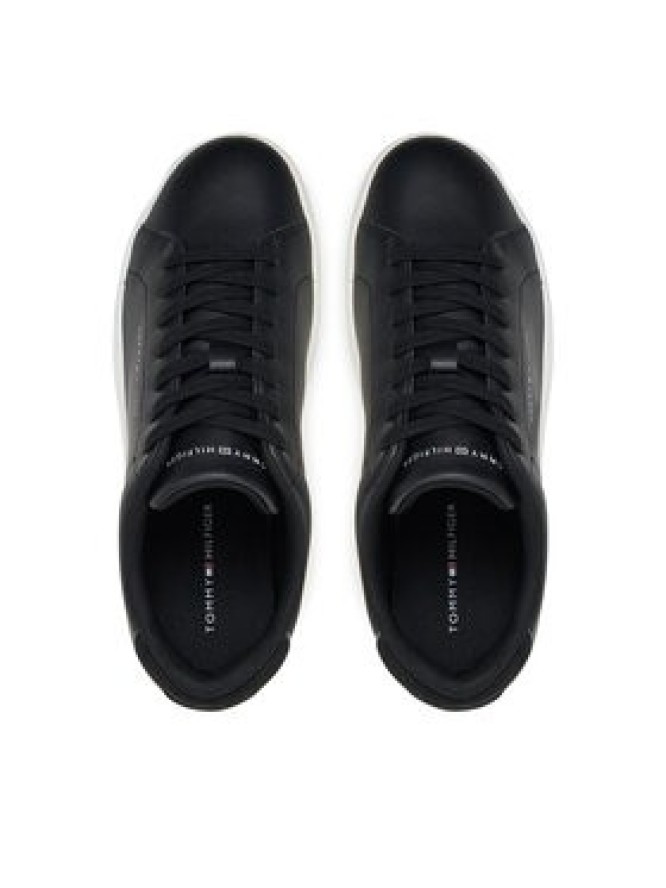 Tommy Hilfiger Sneakersy Th Court Lth Detail Ess FM0FM05367 Czarny