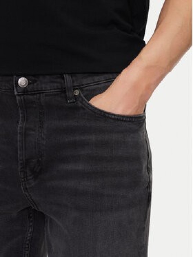HUGO Szorty jeansowe 50539932 Czarny Slim Fit