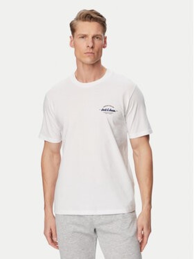 Jack & Jones Komplet t-shirt i spodenki Brandon 12298184 Biały Regular Fit
