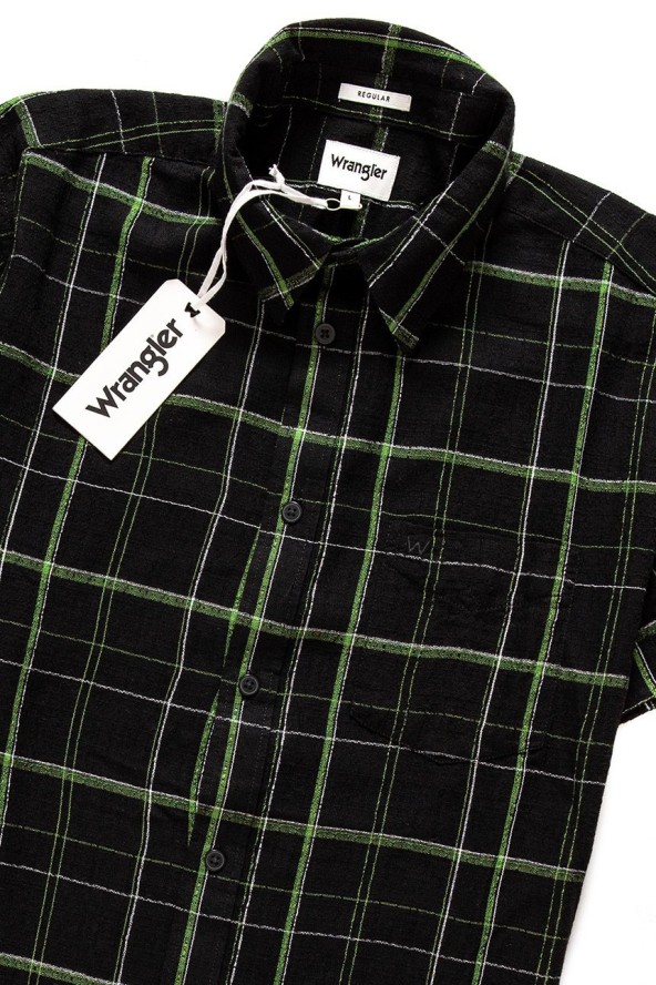 WRANGLER SS 1PKT SHIRT KOSZULA MĘSKA MATERIAŁOWA FADED BLACK W5860B8V6 112129499